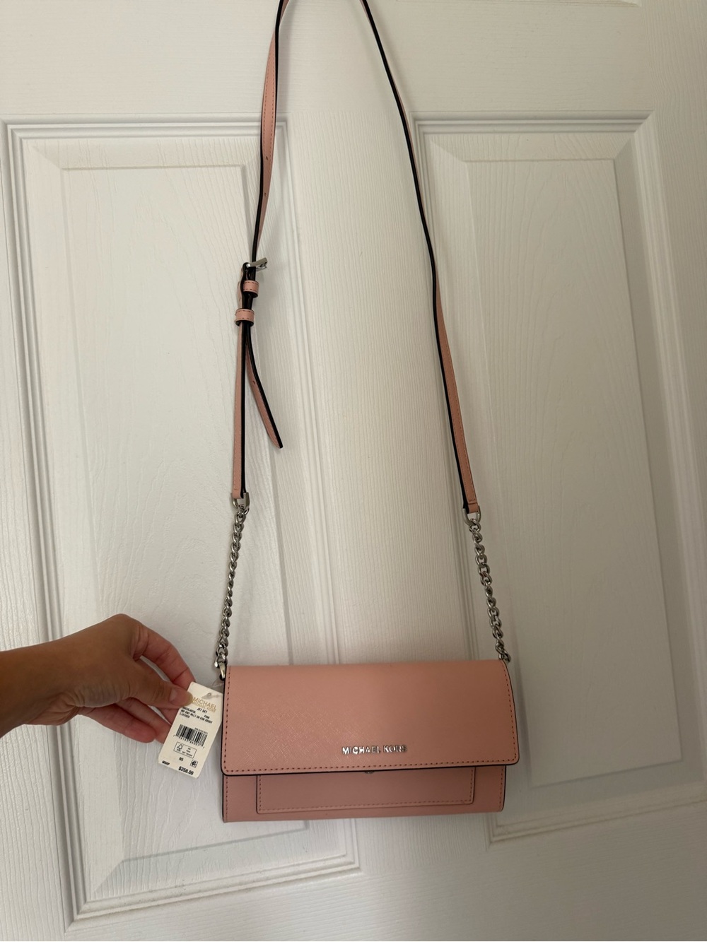 Michael Kors Dusty Pink Leather Crossbody Wallet